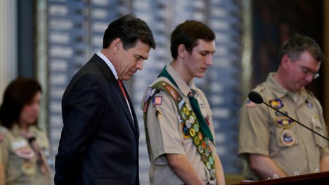 Texas Gov. Rick Perry said emphatically Saturday that the Boy Scouts of America shouldn't soften its strict no-gays membership policy, and dismissed the idea of bending the organization to the whims of popular culture.